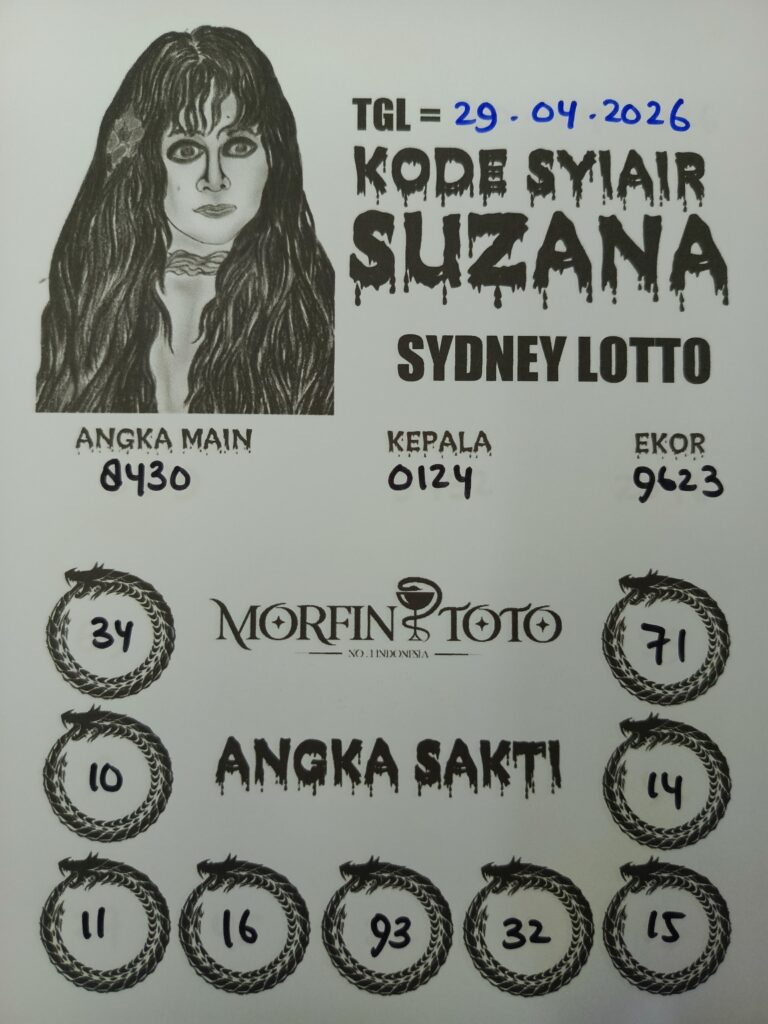 SYAIR TOGEL SUZANA SYDNEY LOTTO 29 APRIL 2026