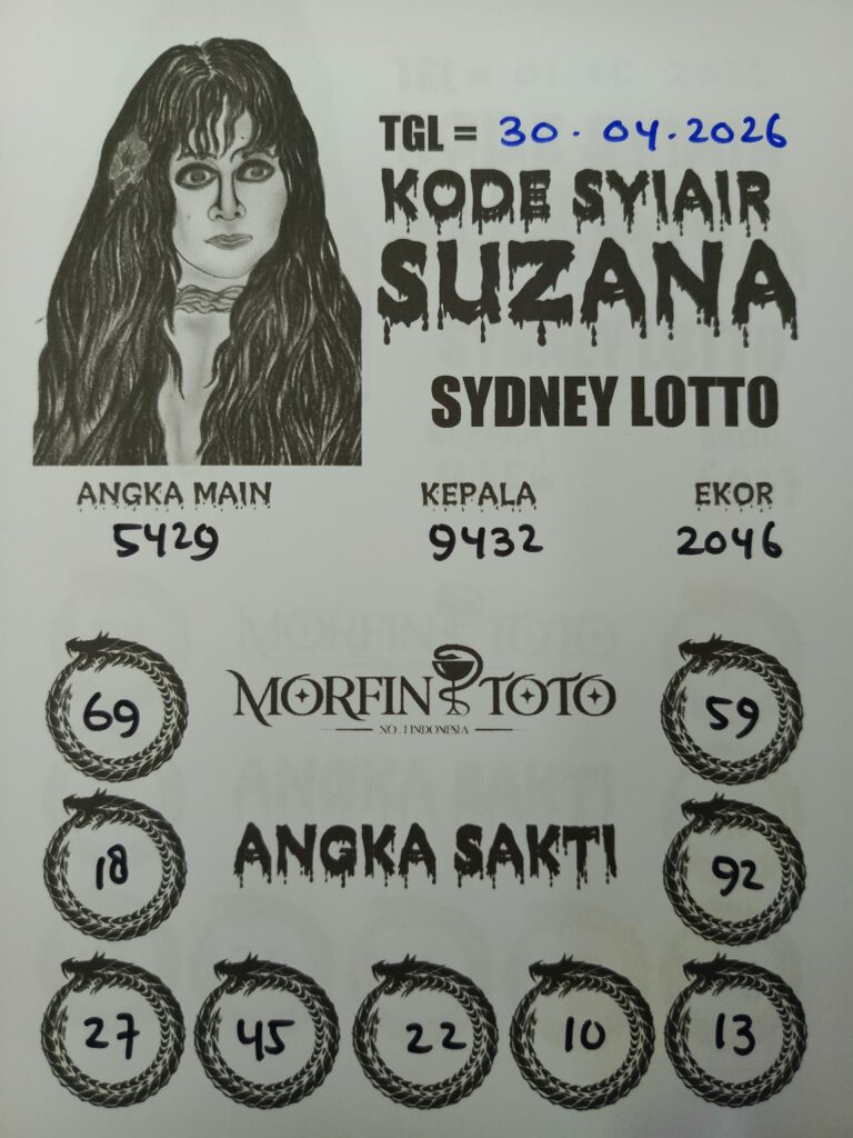 SYAIR TOGEL SUZANA SYDNEY LOTTO 30 APRIL 2026