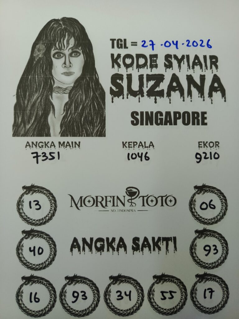 SYAIR TOGEL SINGAPORE SUZANA  27 APRIL 2026