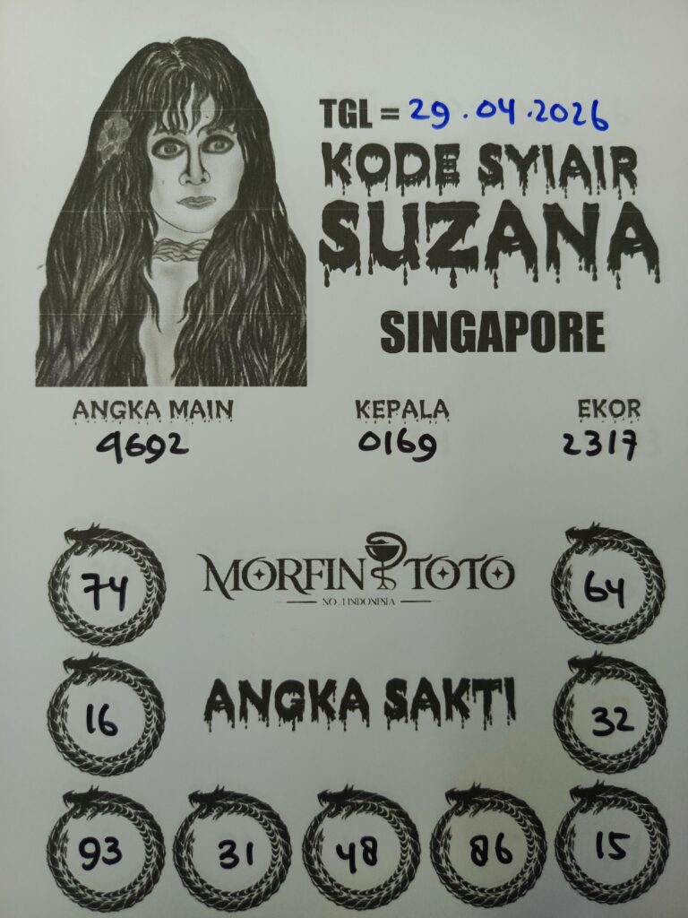 SYAIR TOGEL SINGAPORE SUZANA  29 APRIL 2026