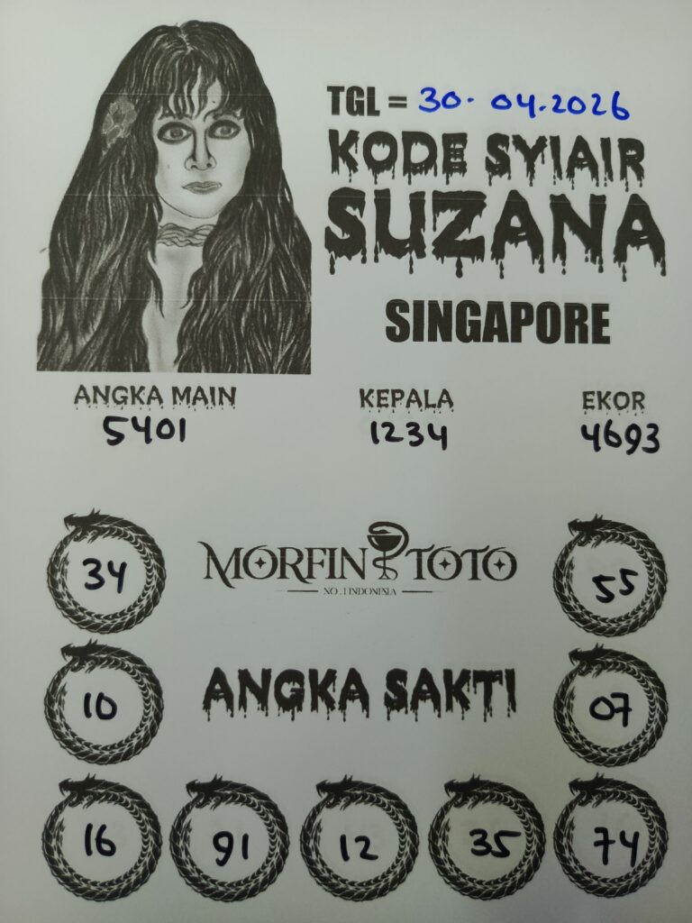 SYAIR TOGEL SINGAPORE SUZANA  30 APRIL 2026