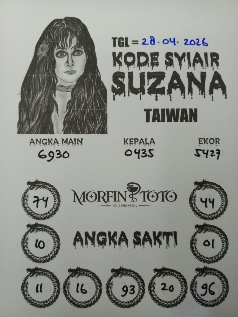 SYAIR TOGEL SUZANA TAIWAN  28 APRIL 2026