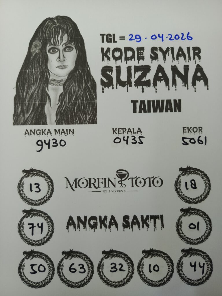 SYAIR TOGEL SUZANA TAIWAN 29 APRIL 2026