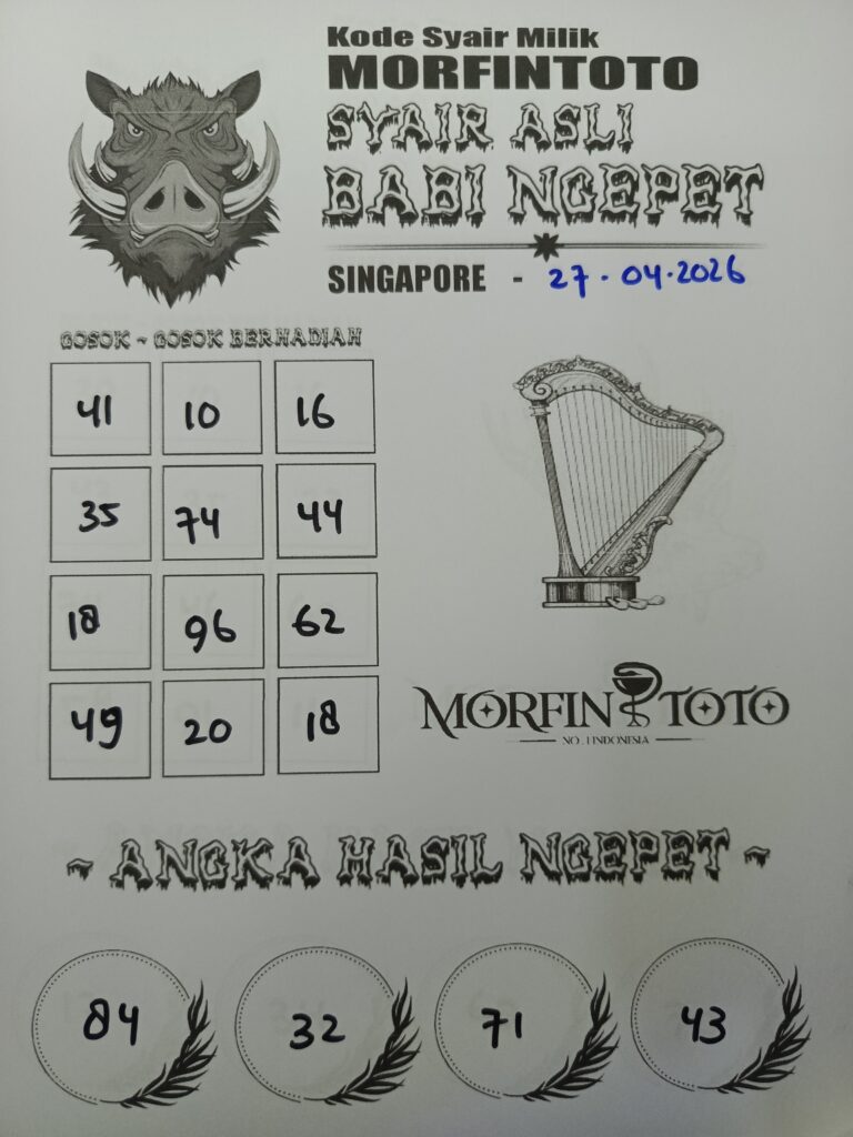 SYAIR TOGEL SINGAPORE BABI NGEPET 27 APRIL 2026