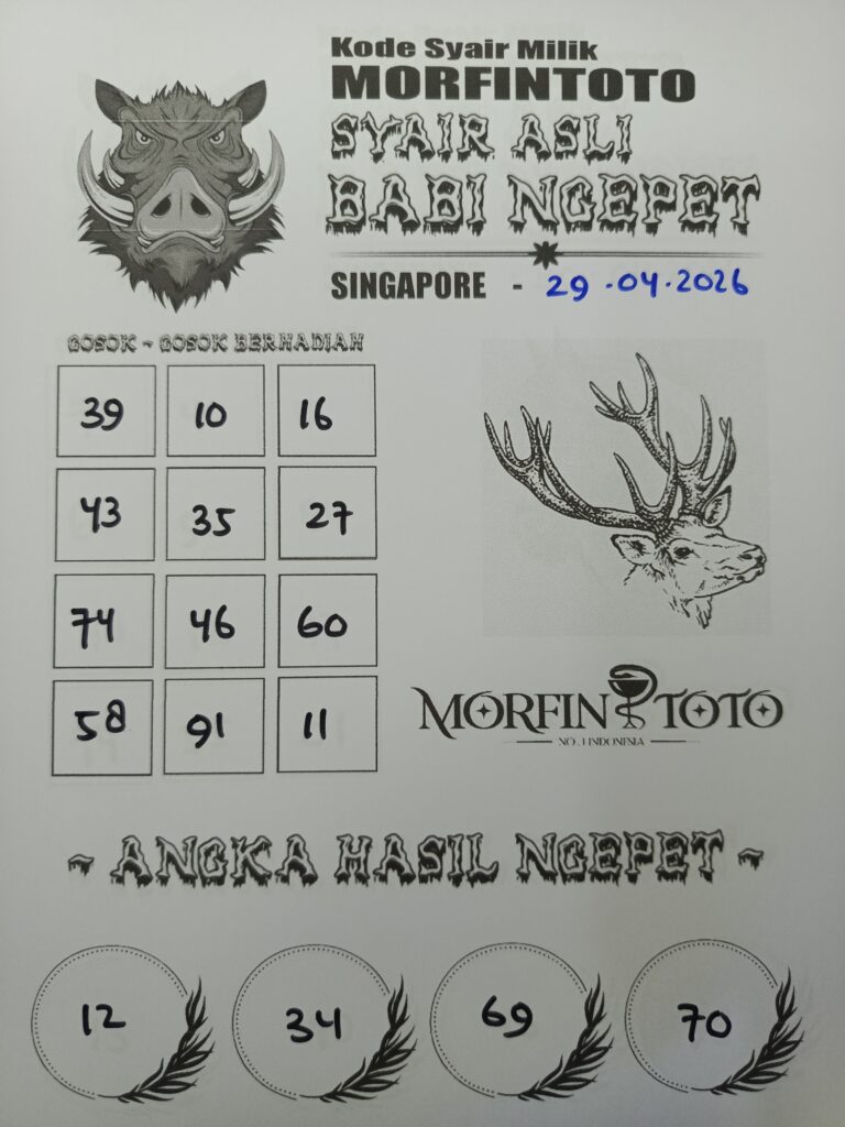 SYAIR TOGEL SINGAPORE BABI NGEPET 29 APRIL 2026
