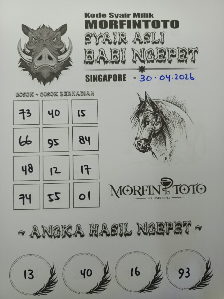 SYAIR TOGEL SINGAPORE BABI NGEPET 30 APRIL 2026