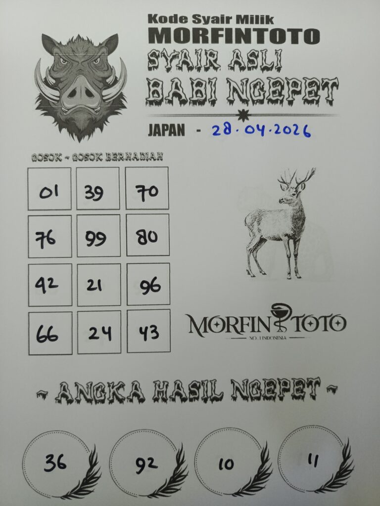 SYAIR TOGEL BABI NGEPET JAPAN 28 APRIL 2026