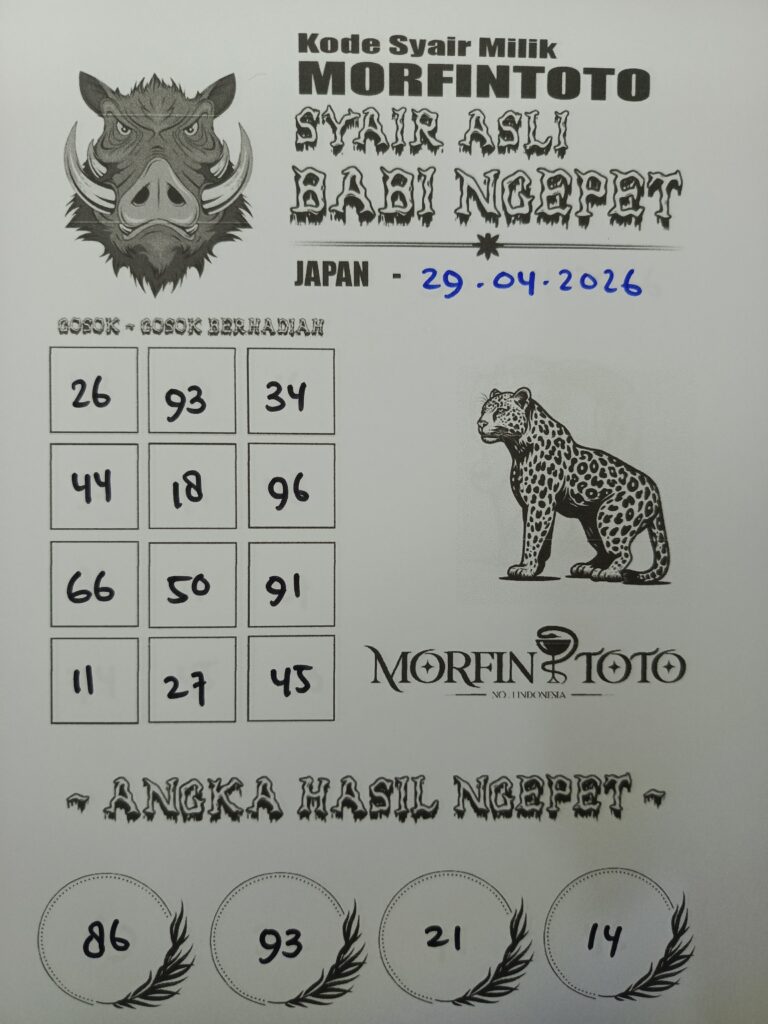 SYAIR TOGEL BABI NGEPET JAPAN 29 APRIL 2026