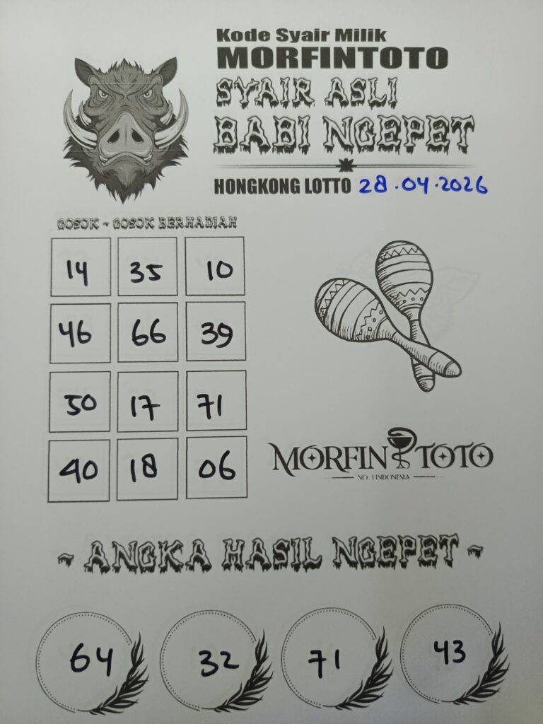 SYAIR TOGEL BABI NGEPET HONGKONG LOTTO 28 APRIL 2026