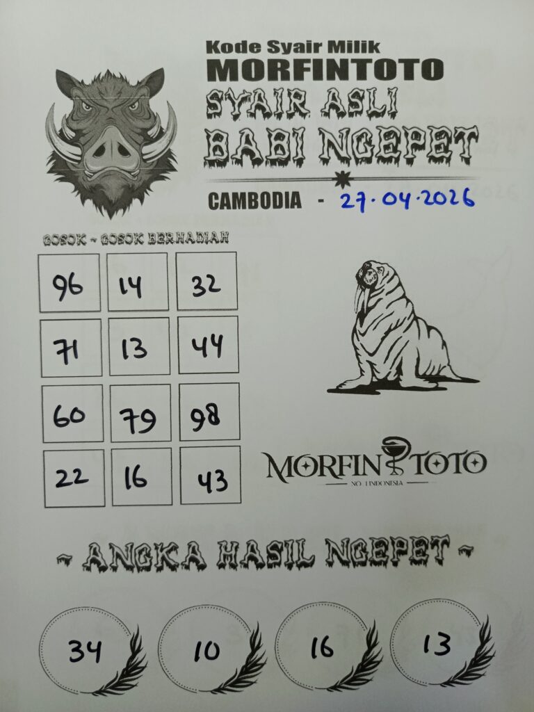 SYAIR TOGEL BABI NGEPET CAMBODIA 27 APRIL 2026