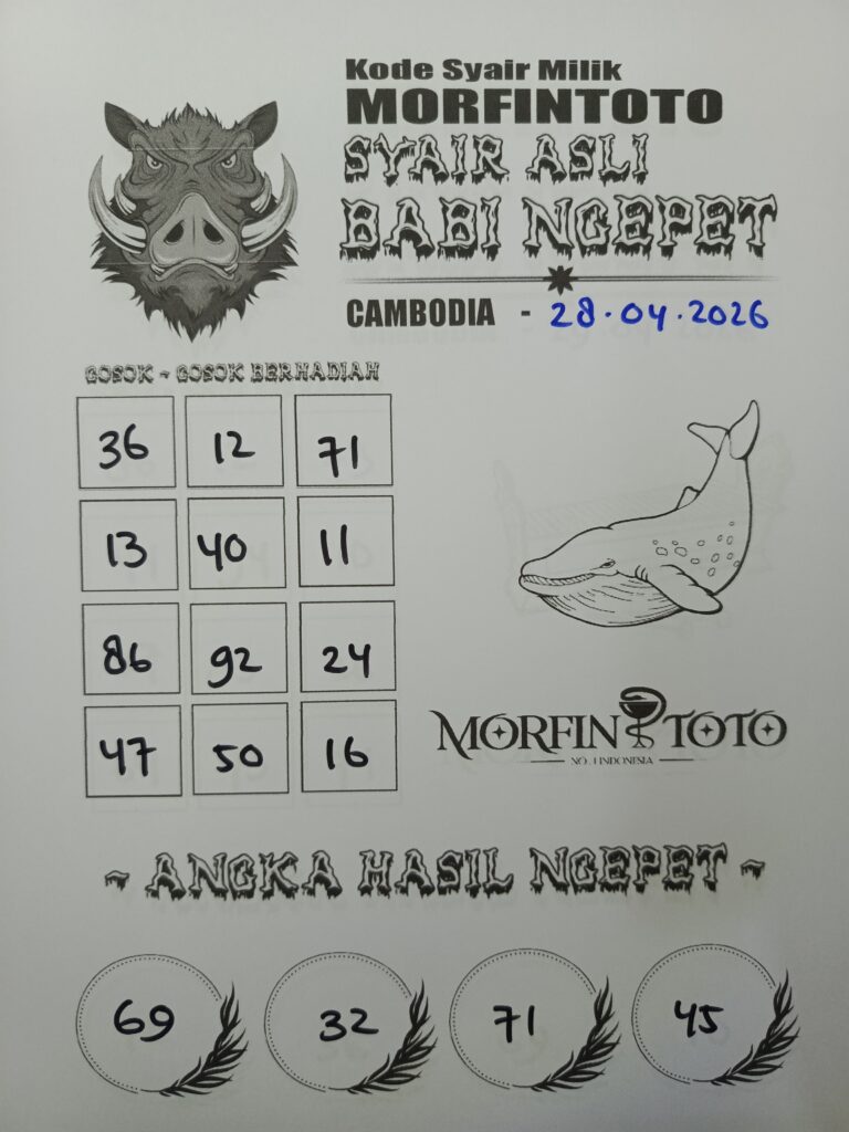 SYAIR TOGEL BABI NGEPET CAMBODIA 28 APRIL 2026