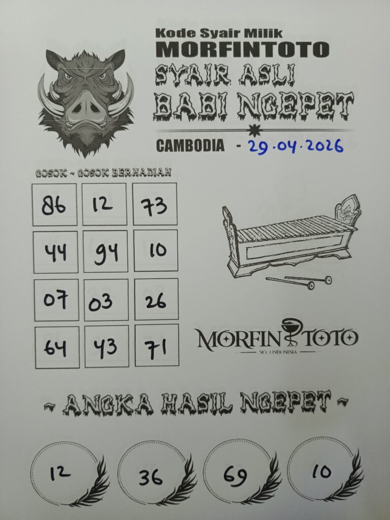 SYAIR TOGEL BABI NGEPET CAMBODIA 29 APRIL 2026