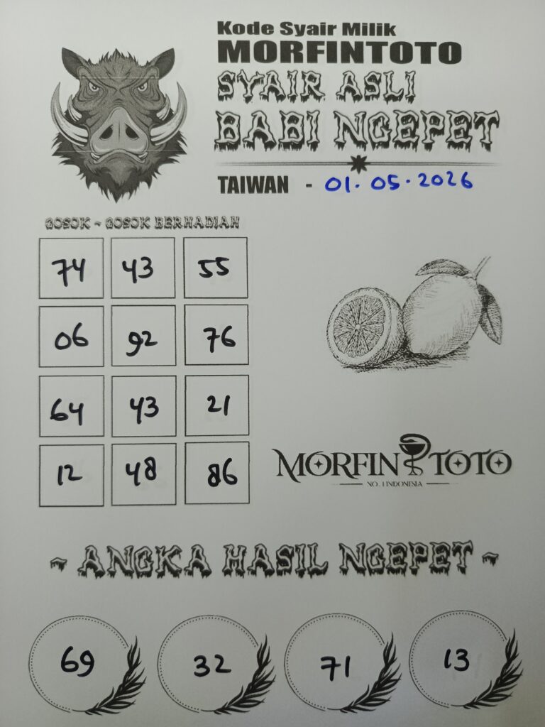 SYAIR TOGEL BABI NGEPET TAIWAN 01 MEI 2026