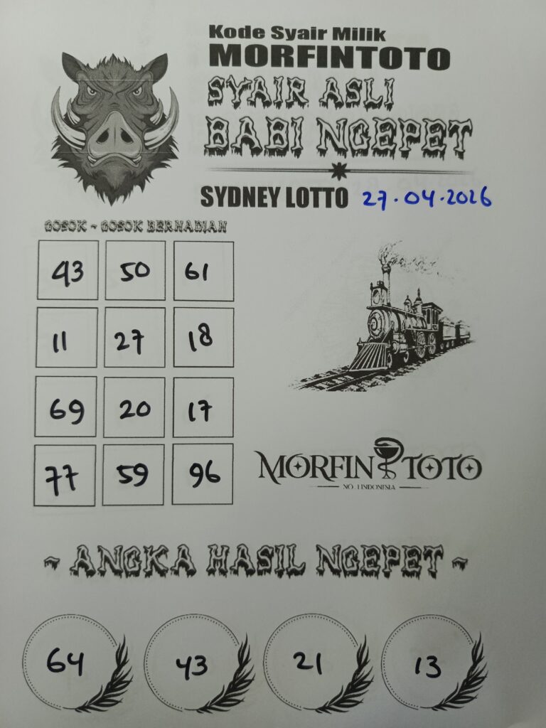 SYAIR TOGEL BABI NGEPET SYDNEY LOTTO 27 APRIL 2026