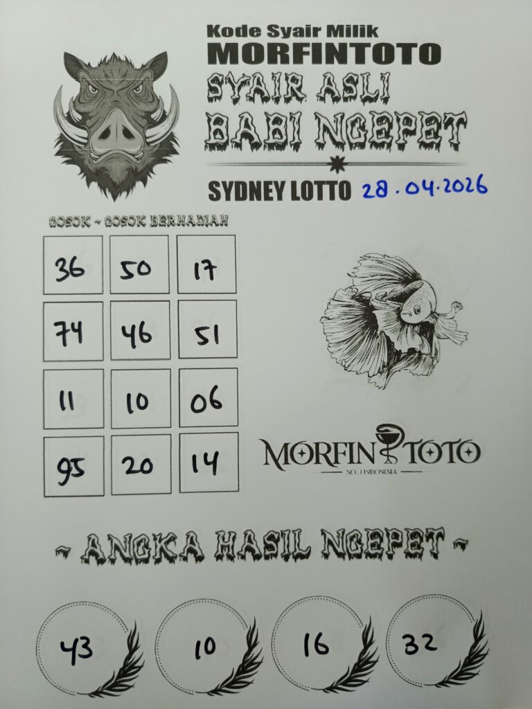 SYAIR TOGEL BABI NGEPET SYDNEY LOTTO 28 APRIL 2026