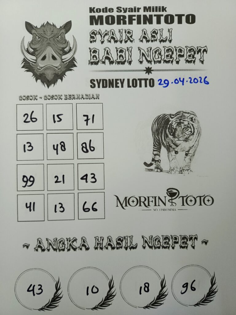 SYAIR TOGEL BABI NGEPET SYDNEY LOTTO 29 APRIL 2026