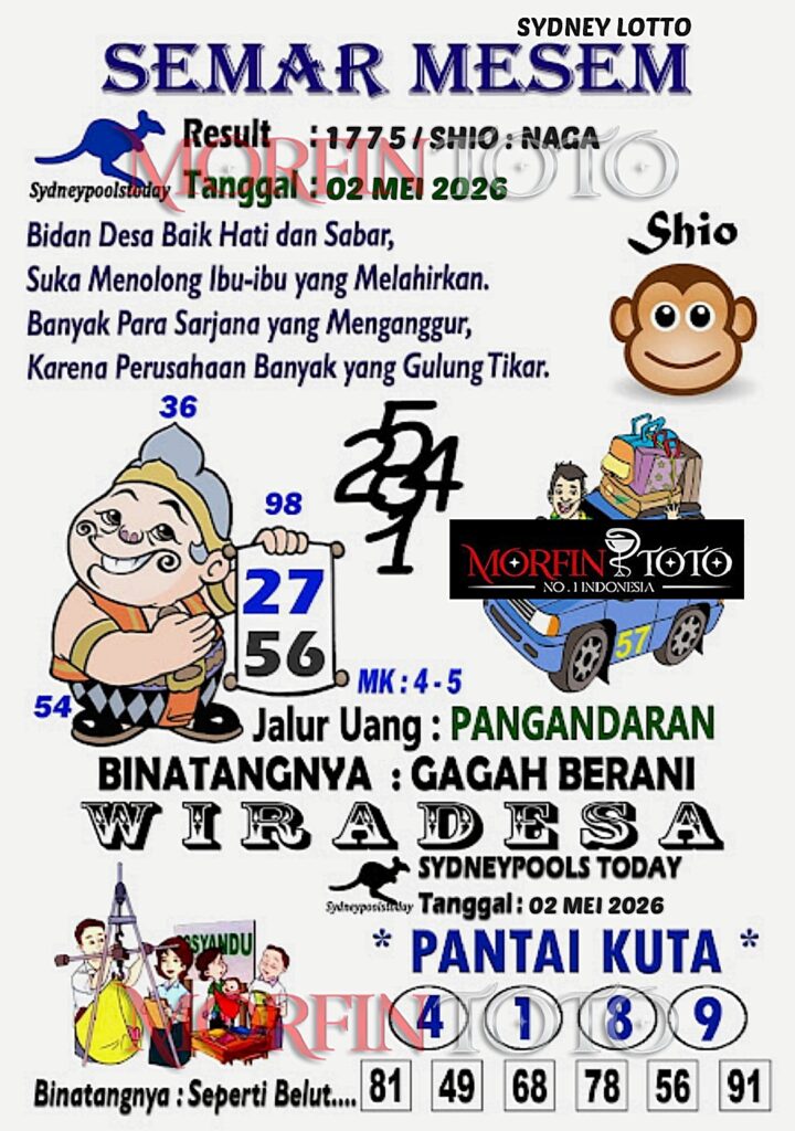 SYAIR TOGEL SEMAR MESEM SYDNEY LOTTO 02 MEI 2026
