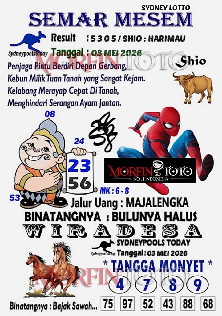 SYAIR TOGEL SEMAR MESEM SYDNEY LOTTO 03 MEI 2026