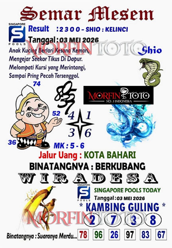 SYAIR TOGEL SINGAPORE SEMAR MESEM 03 MEI 2026