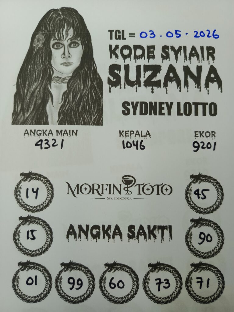 SYAIR TOGEL SUZANA SYDNEY LOTTO 03 MEI 2026