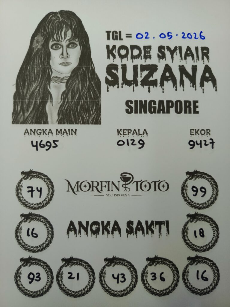SYAIR TOGEL SINGAPORE SUZANA  02 MEI 2026