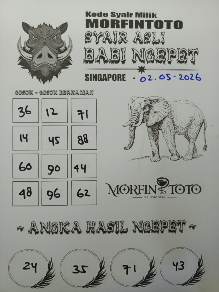 SYAIR TOGEL SINGAPORE BABI NGEPET 02 MEI 2026
