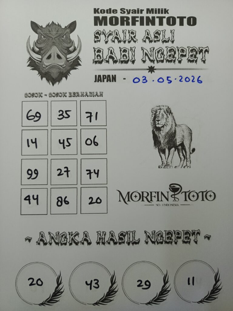 SYAIR TOGEL BABI NGEPET JAPAN 03 MEI 2026
