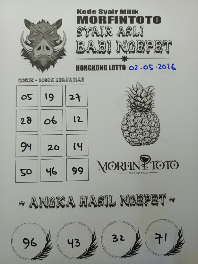 SYAIR TOGEL BABI NGEPET HONGKONG LOTTO 02 MEI 2026