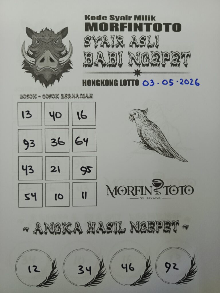 SYAIR TOGEL BABI NGEPET HONGKONG LOTTO 03 MEI 2026