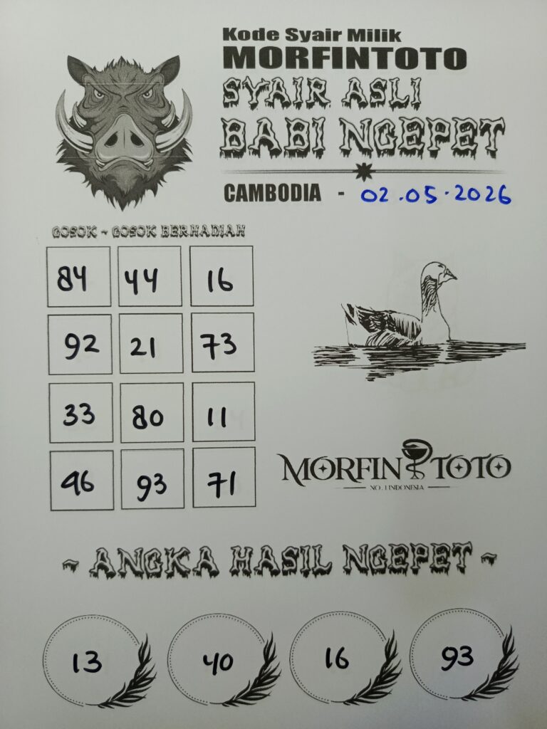 SYAIR TOGEL BABI NGEPET CAMBODIA 02 MEI 2026