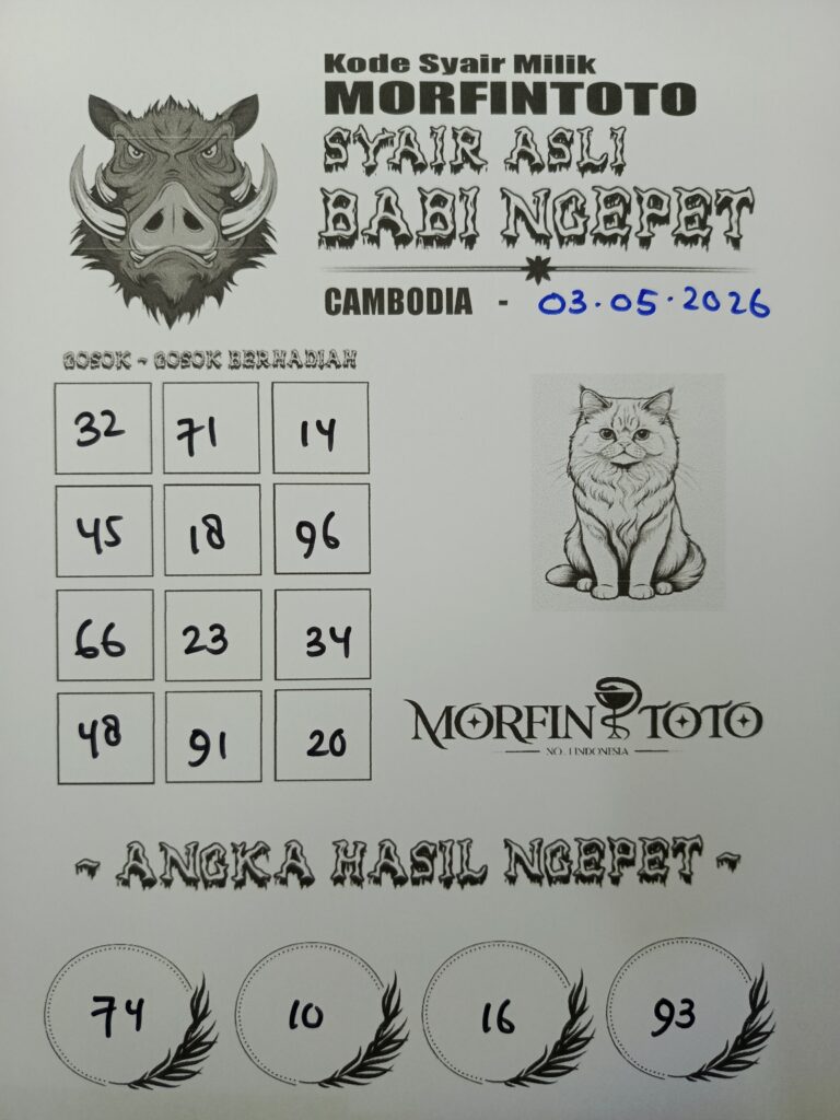 SYAIR TOGEL BABI NGEPET CAMBODIA 03 MEI 2026