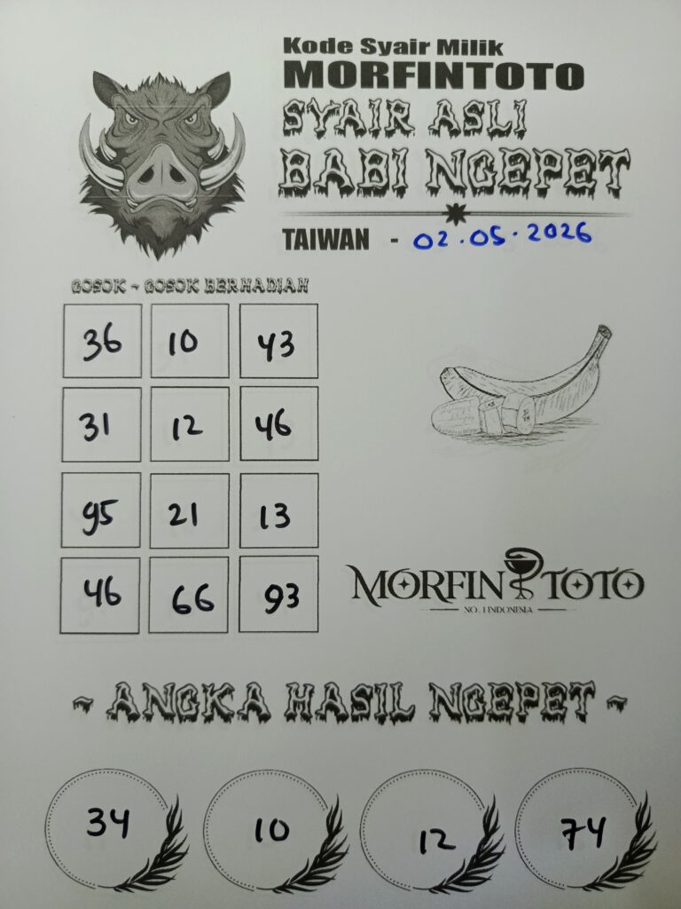 SYAIR TOGEL BABI NGEPET TAIWAN 02 MEI 2026