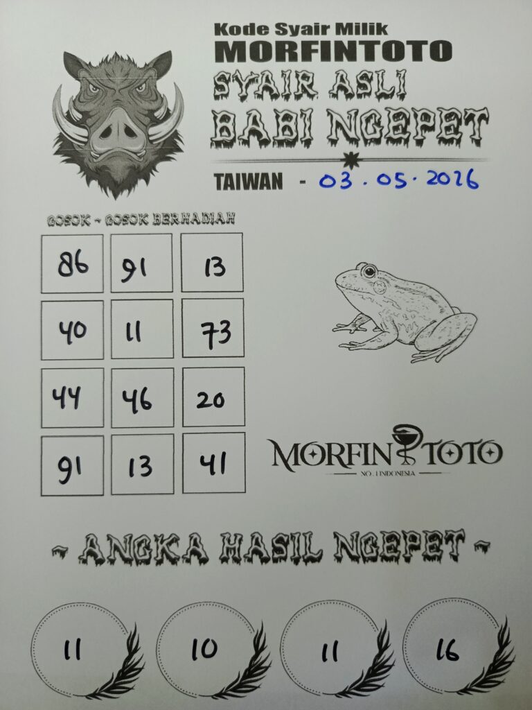 SYAIR TOGEL SUZANA TAIWAN 03 MEI 2026
