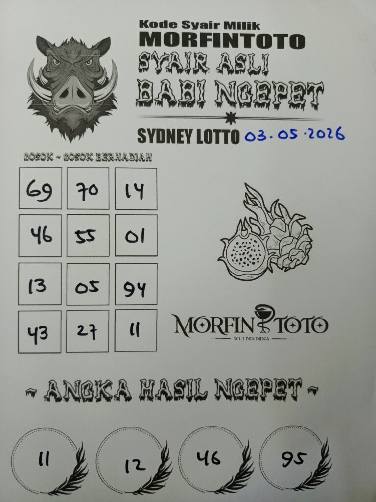 SYAIR TOGEL BABI NGEPET SYDNEY LOTTO 03 MEI 2026