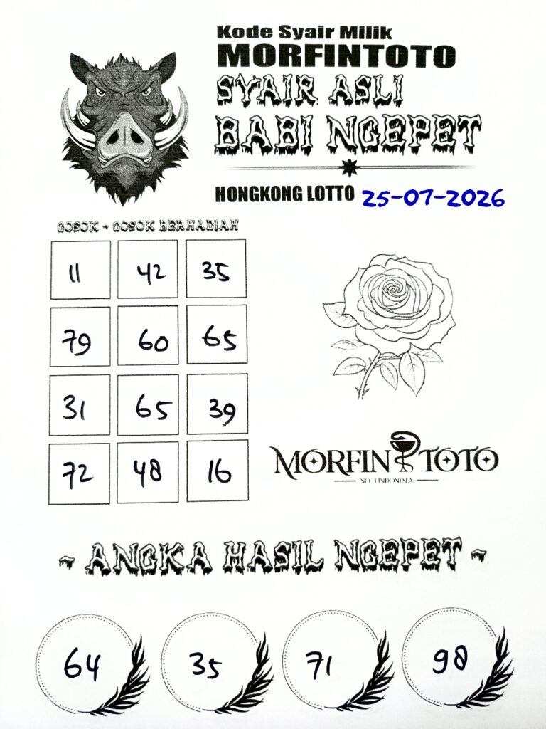 SYAIR TOGEL BABI NGEPET HONGKONG LOTTO 25 JULI 2026