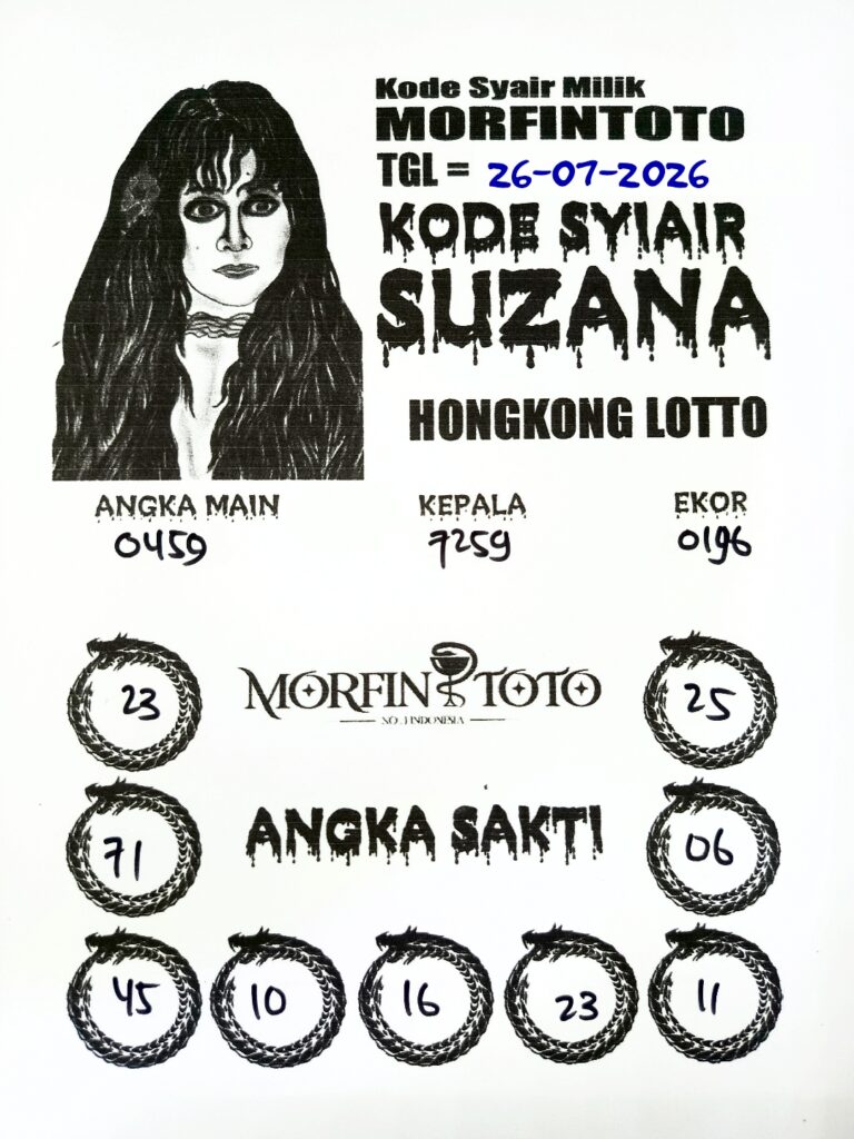 SYAIR TOGEL SUZANA HONGKONG LOTTO 26 JULI 2026