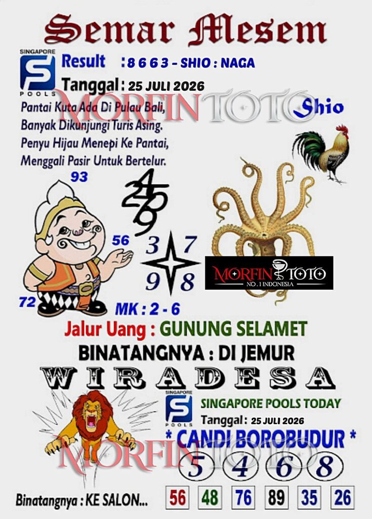 SYAIR TOGEL SEMAR MESEM SINGAPORE POOLS 25 JULI 2026