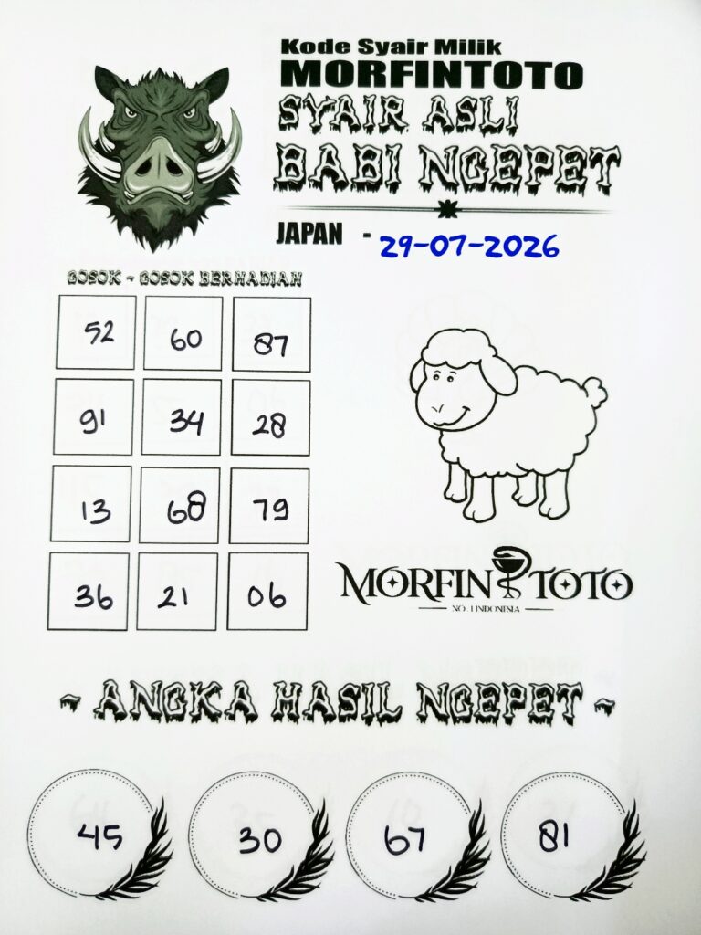 SYAIR TOGEL BABI NGEPET JAPAN 29 JULI 2026