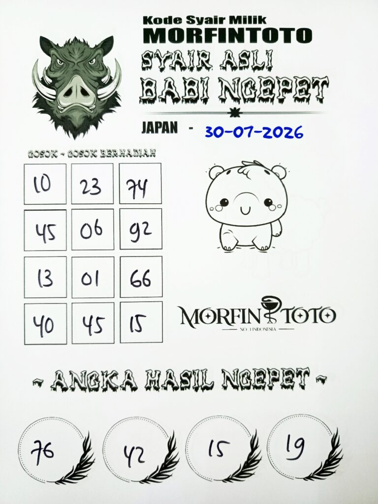 SYAIR TOGEL BABI NGEPET JAPAN 30 JULI 2026