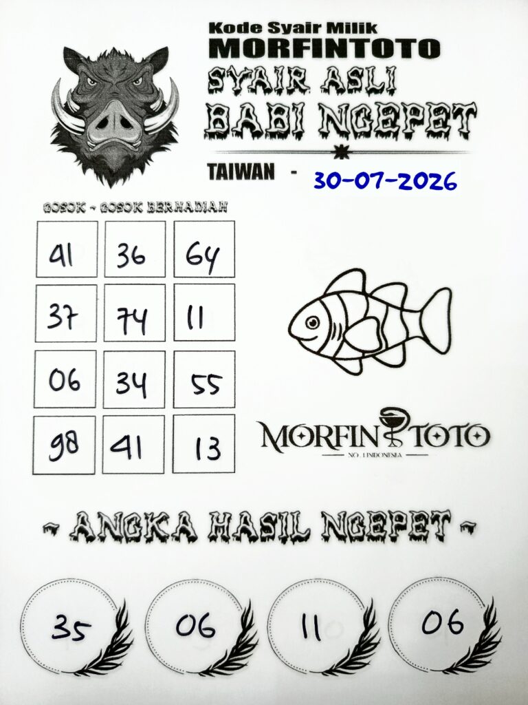 SYAIR TOGEL SUZANA TAIWAN 30 JULI 2026