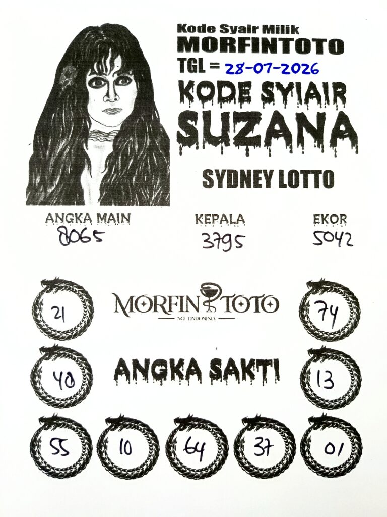 SYAIR TOGEL SUZANA SYDNEY LOTTO 28 JULI 2026