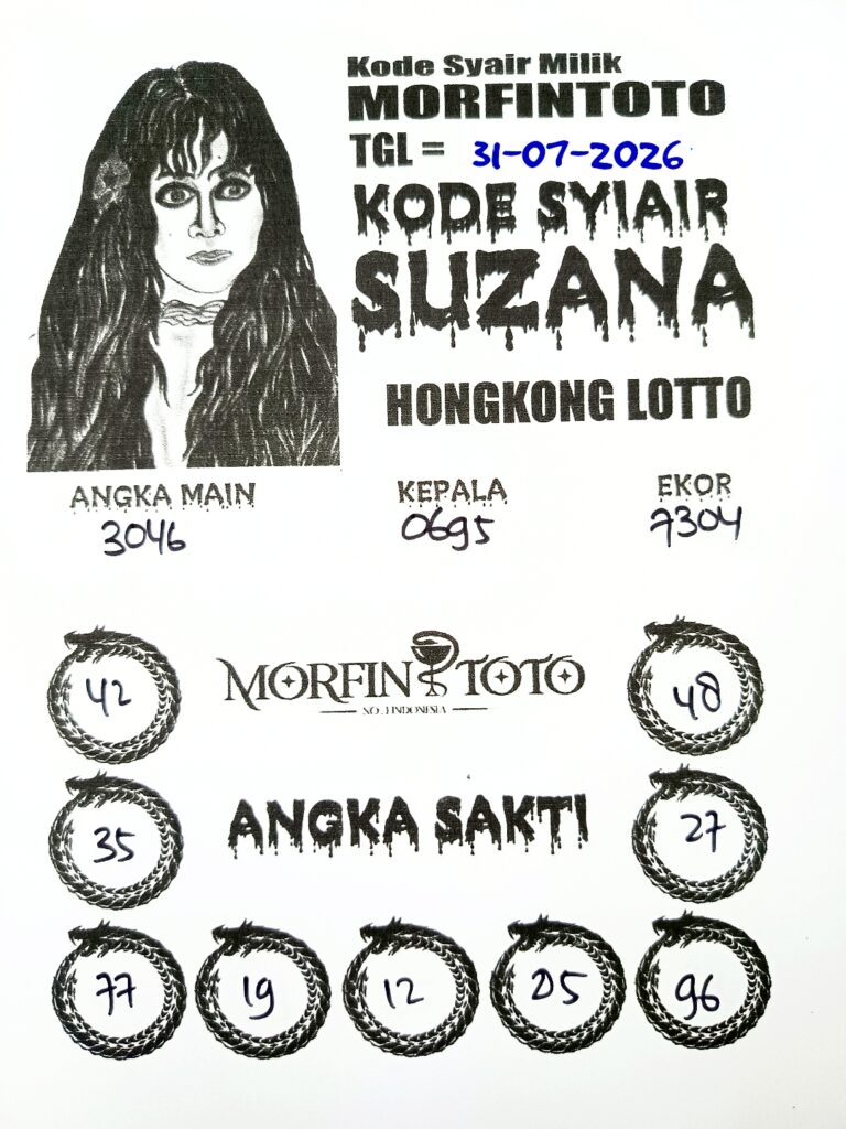 SYAIR TOGEL SUZANA HONGKONG LOTTO 31 JULI 2026