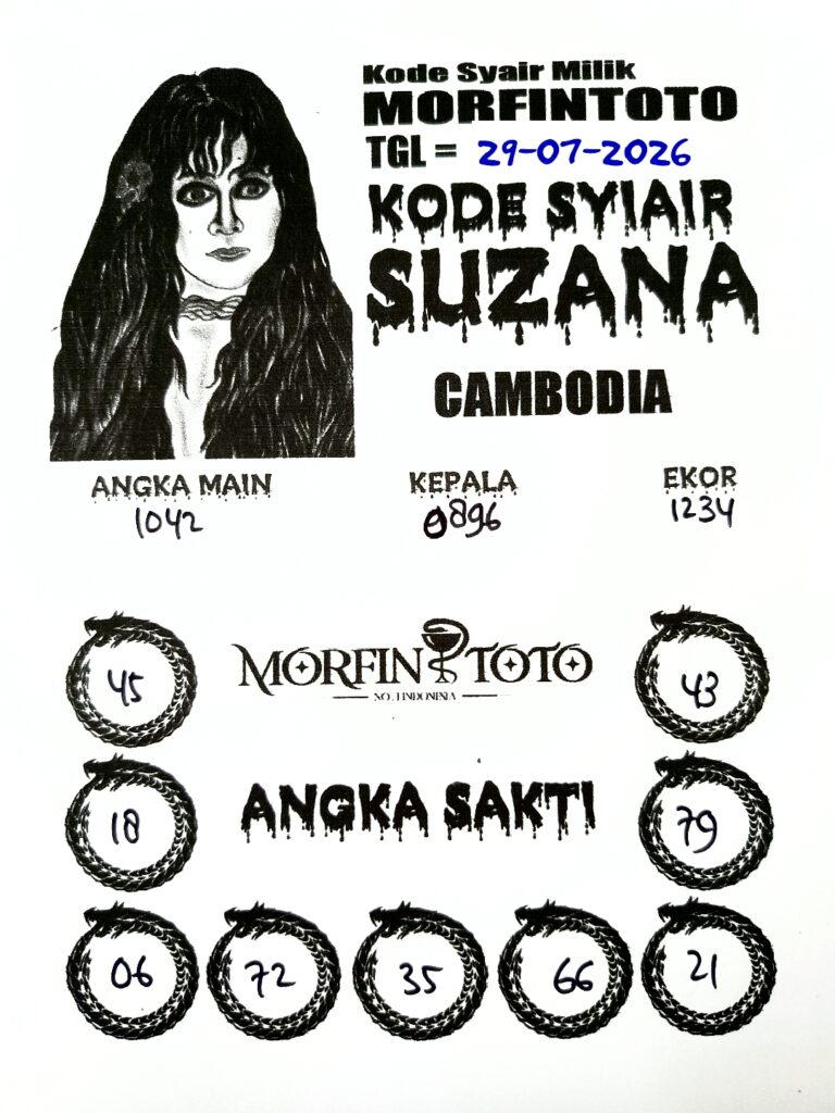 SYAIR TOGEL SUZANA CAMBODIA 29 JULI 2026