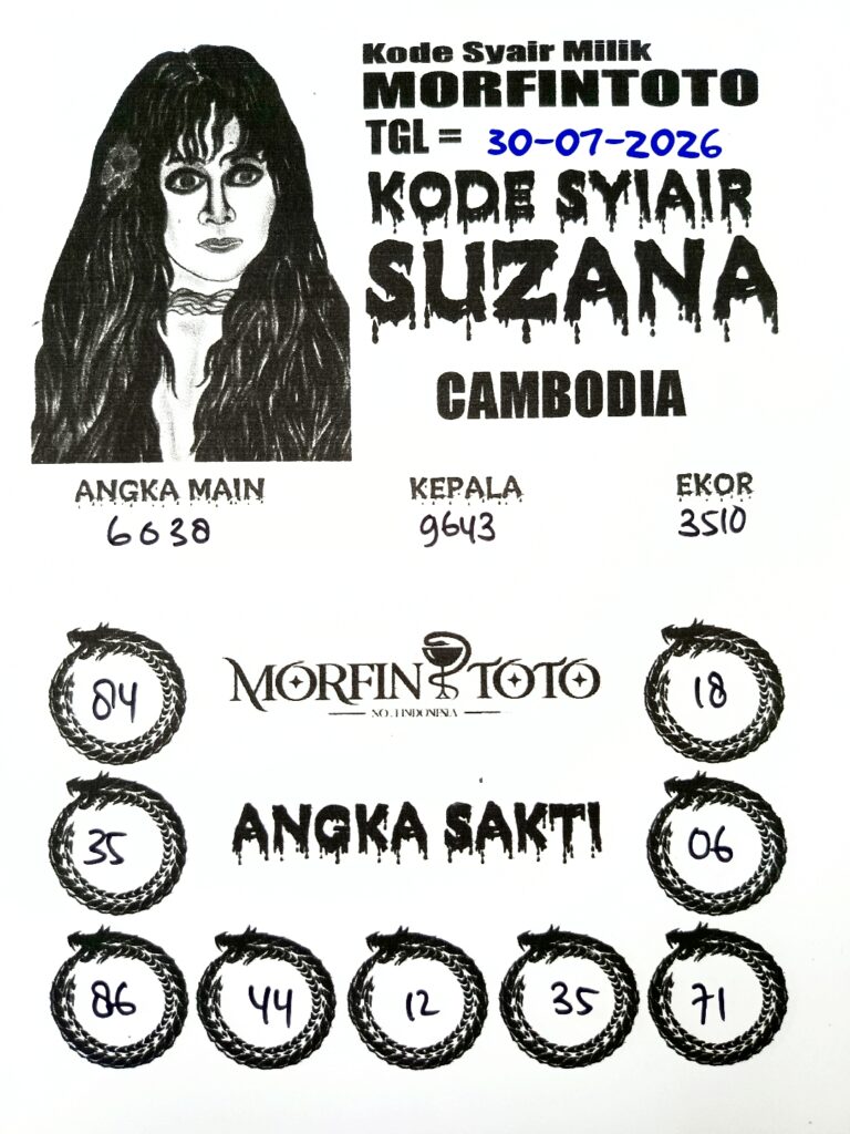 SYAIR TOGEL SUZANA CAMBODIA 30 JULI 2026