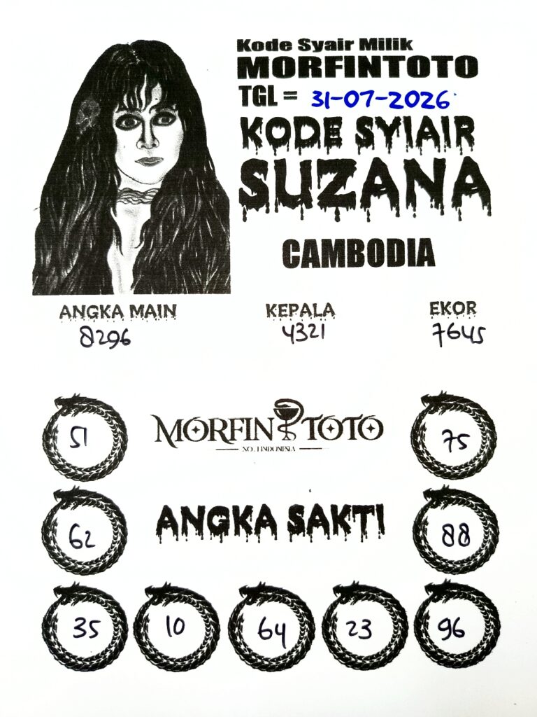 SYAIR TOGEL SUZANA CAMBODIA 31 JULI 2026