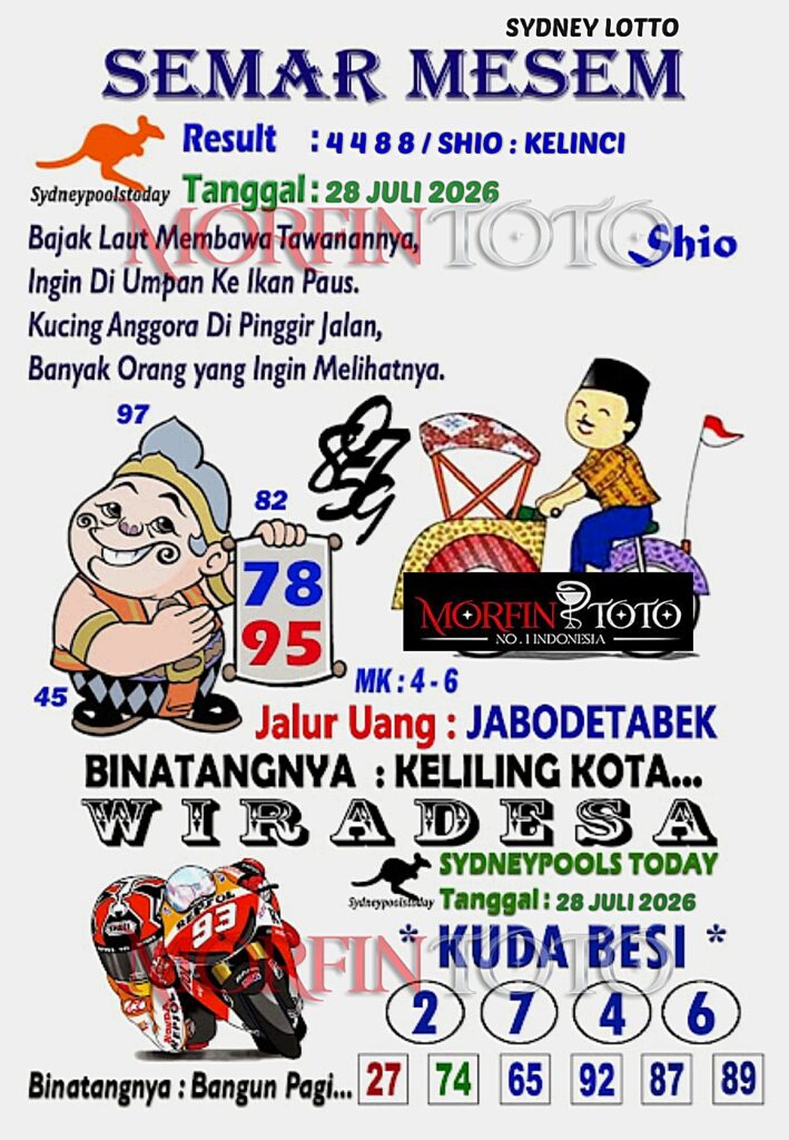 SYAIR TOGEL SEMAR MESEM SYDNEY LOTTO 28 JULI 2026