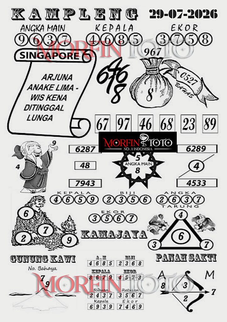SYAIR TOGEL KAMPLENG SINGAPORE POOLS 29 JULI 2026
