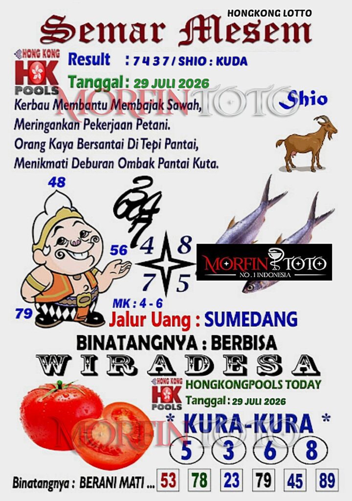 SYAIR TOGEL SEMAR MESEM HONGKONG LOTTO 29 JULI 2026