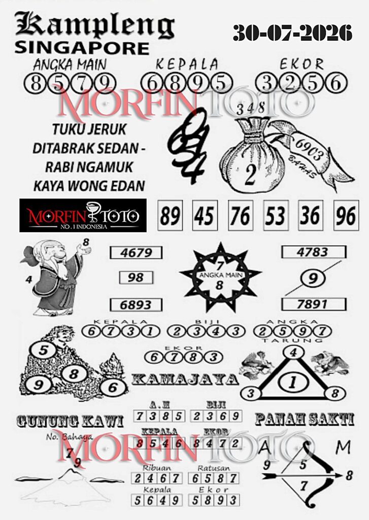 SYAIR TOGEL KAMPLENG SINGAPORE POOLS 30 JULI 2026
