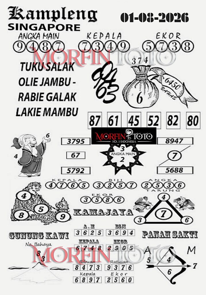 SYAIR TOGEL KAMPLENG SINGAPORE POOLS 01 AGUSTUS 2026